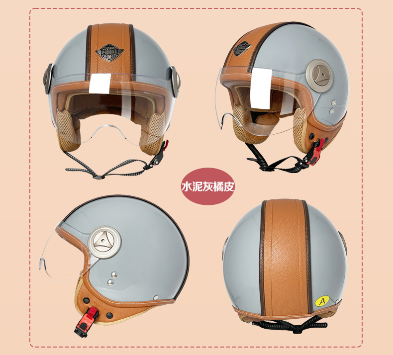 Voss Four Seasons Neutral 3C Certified Electric Motorcycle Helmet Men's and Women's Sunscreen Helmet with Lens Winter Warmth