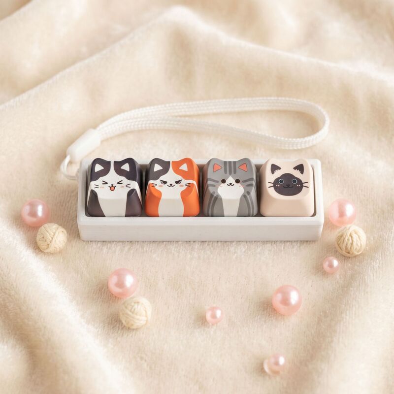Cute Cat, Tiger, and Puppy Dye-Sublimation Keycaps for Stress Relief, Detachable Keycaps for Small Mechanical Keyboards Cute Cat, Tiger, and Puppy Dye-Sublimation Keycaps for Stress Relief, Detachable Keycaps for Small Mechanical Keyboards