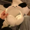 Cute white keep warm foldable headphones