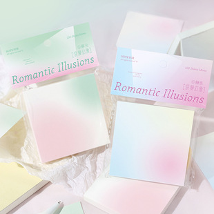 NOTE FOR notes romantic illusion 100 pieces ins gradient student notes origami message Journal base paper