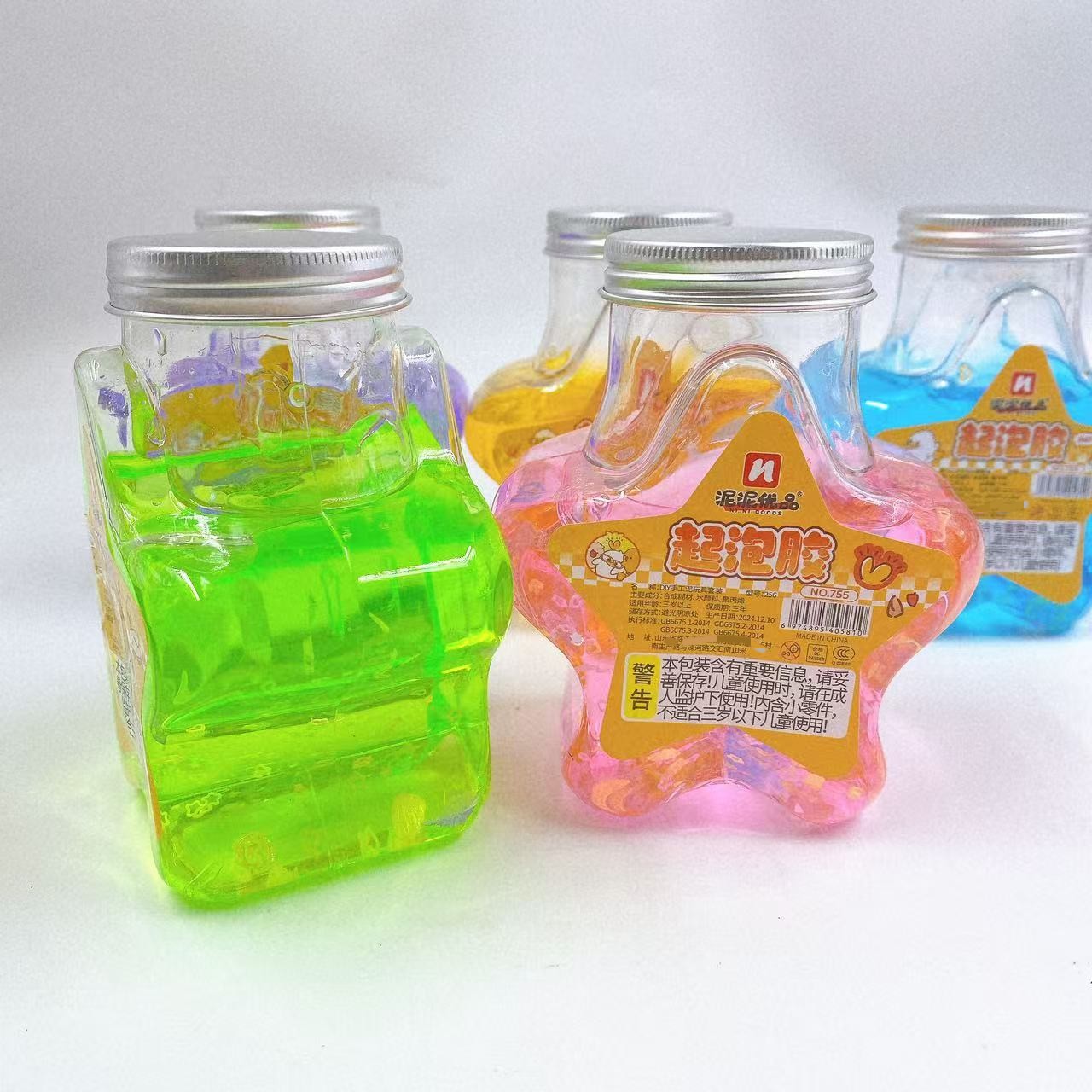 Nuevas botellas grandes de barro de color de cinco puntas botellas grandes de barro de cristal DIY botellas de estrella creativas slim hechas a mano DIY niños