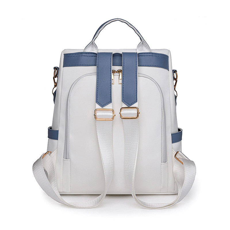 2023 nueva versión coreana de la mochila antirrobo de nailon para mujer, moda, color de contraste, mochila de viaje al aire libre, moda