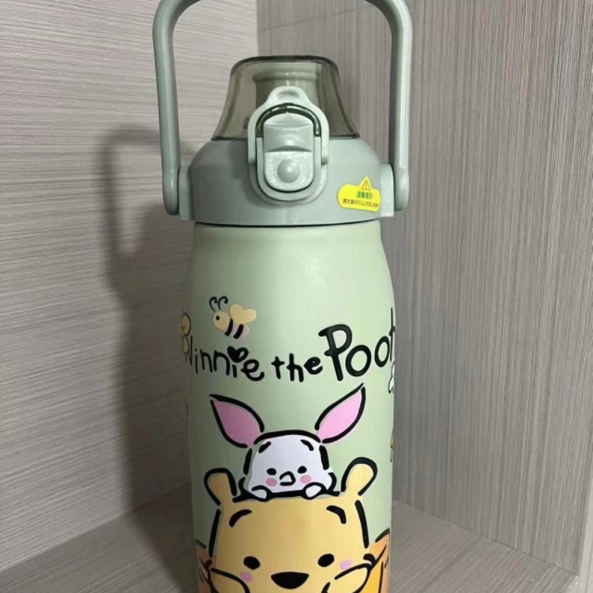 Cruzar la frontera caliente de gran capacidad olla grande de acero inoxidable taza de aislamiento elástico tapa olla portátil con paja taza de agua al aire libre