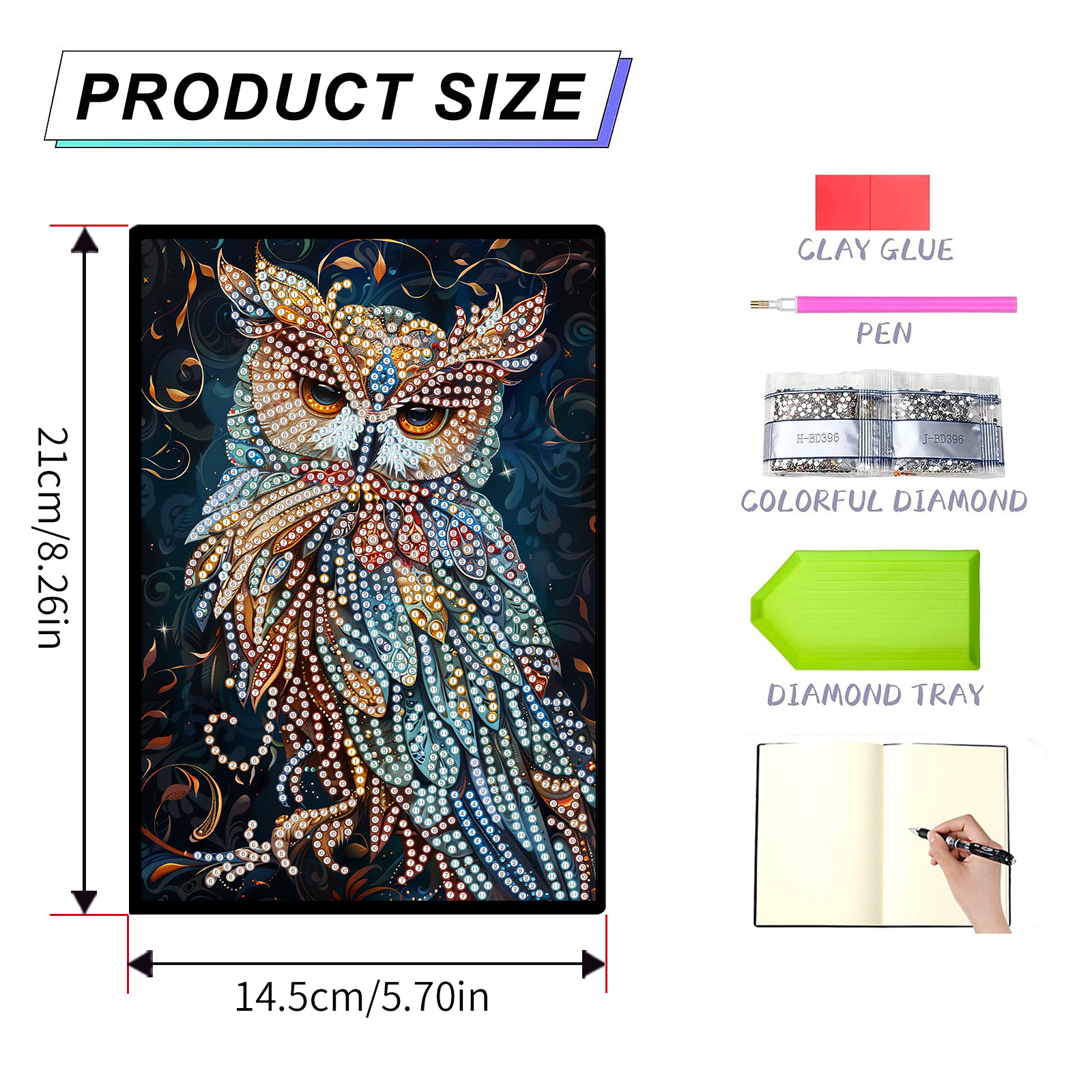 Diamante brillante de forma creativa transfronteriza A5 cuadernos de dibujos animados dibujos de diamante material paquete pegatinas pegatinas de niños libro de diamante al por mayor