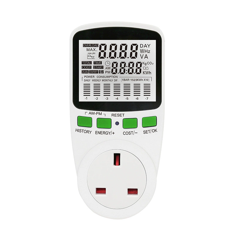 Прямые продажи с фабрики, британская вилка, диаграмма, розетка для измерения мощности, бытовая розетка для выставления выставления монитора мощности