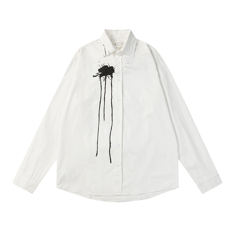 Кроссборд Maison Margiela MM6 свободно печатный буква длинный рукав рубашка для мужчин и женщин