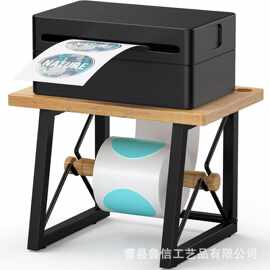 跨境木质贴纸打印机支架桌面置物架办公室打印机铁木结合增高架