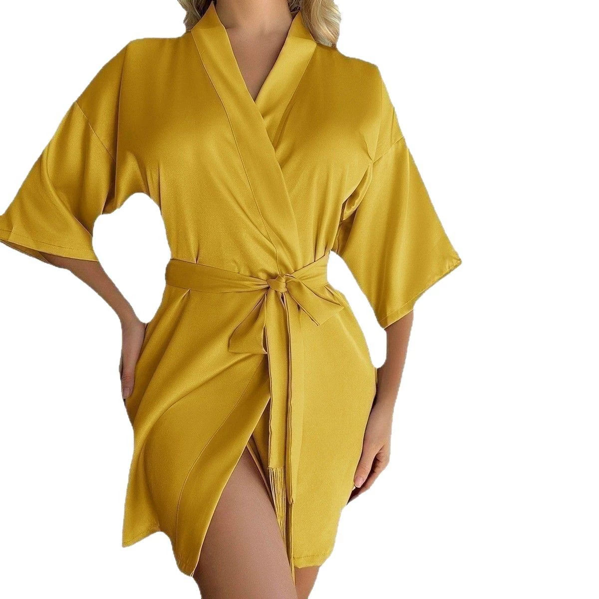 Халат, короткая sexy тонкая кардиган-пижама, европейский стиль