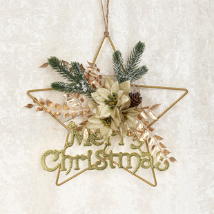 Christmas decoration pendant Christmas tree decoration theme party hanging ornament pine cone ornament Christmas five-pointed star