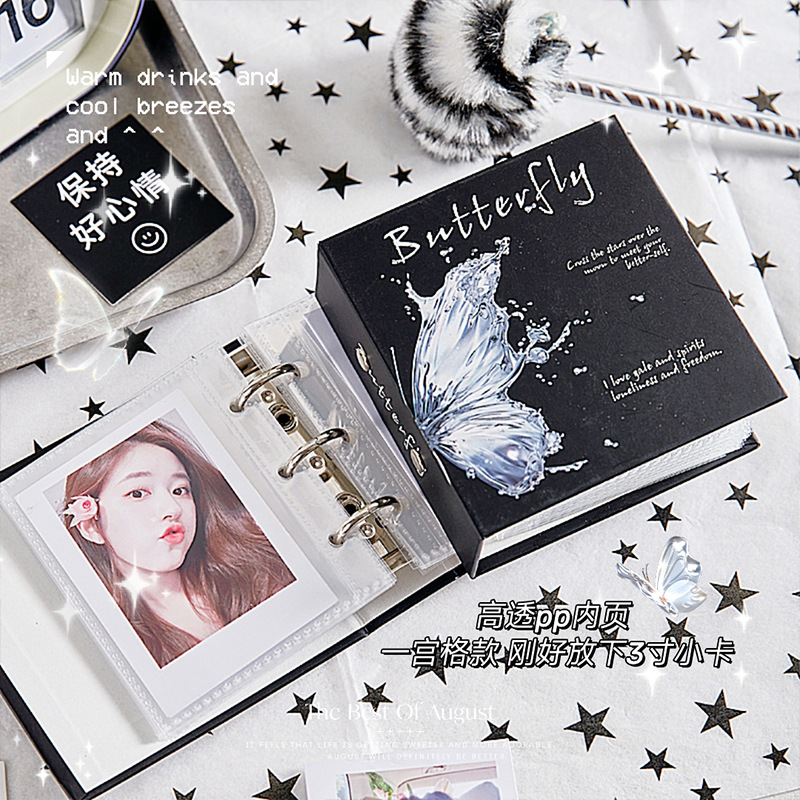 Mini mariposa de alto valor, álbum de tarjeta de cuadrícula Idoo portátil de 3 pulgadas, álbum de almacenamiento de tarjeta pequeña, álbum de fotos Polaroid