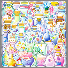 51张原创许愿瓶贴纸小清新少女心可爱卡通防水装饰行李箱水杯贴纸