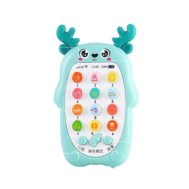 Children's Educational Deer Early Education Mobile Phone Toy Boy Girl Baby with Music Artificial Phone Baby Can Chew 5