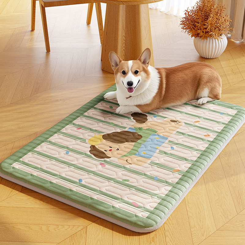 Alfombrilla de hielo para mascotas de verano, alfombrilla para perros, seda de hielo lavable a máquina, alfombrilla para dormir para perros y gatos
