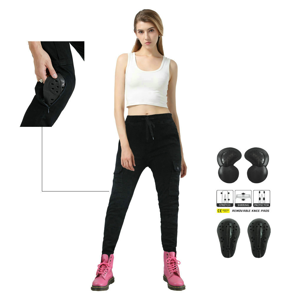 Loong biker casual camuflaje gota resistente a los pantalones de la motocicleta pantalones vaqueros de la motocicleta carreras de motos pantalones de montar para las mujeres