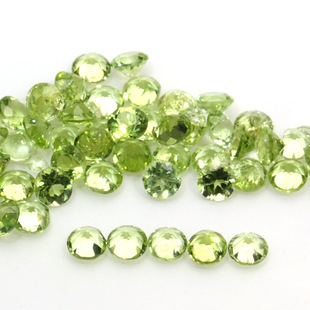 Natural small size round olivine bare stone with stone round Rong face jewelry with stone inlay factory wholesale