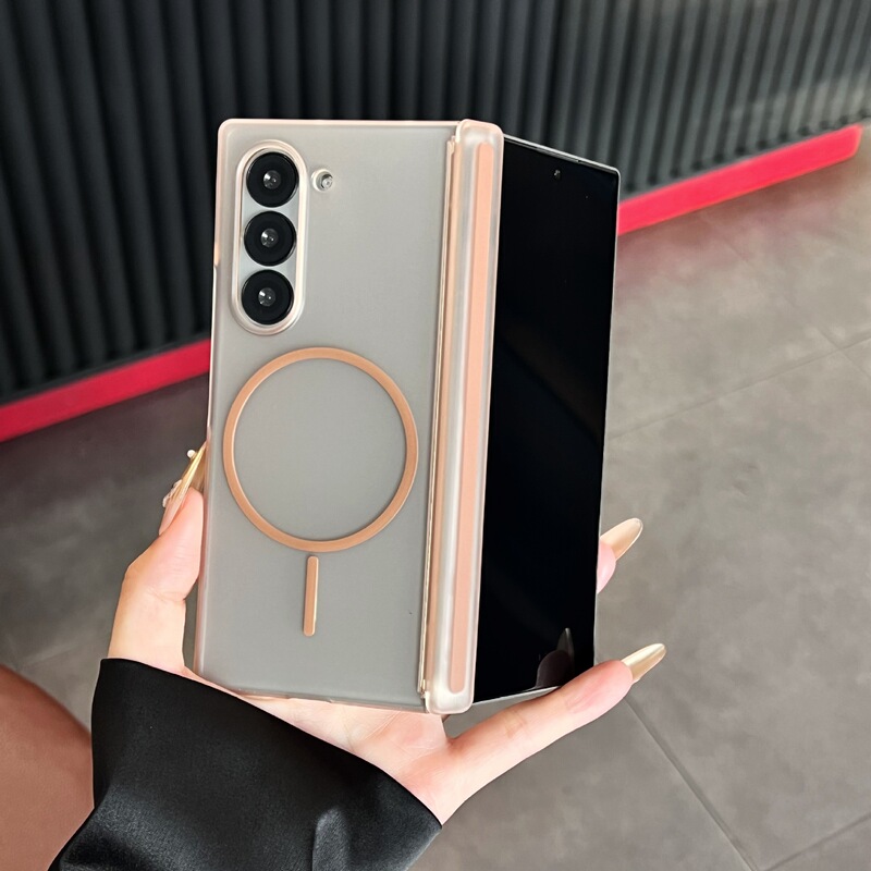 适用三星GalaxyZFold7折叠手机壳磨砂肤感ZFlip7中轴磁吸W25保护|undefined