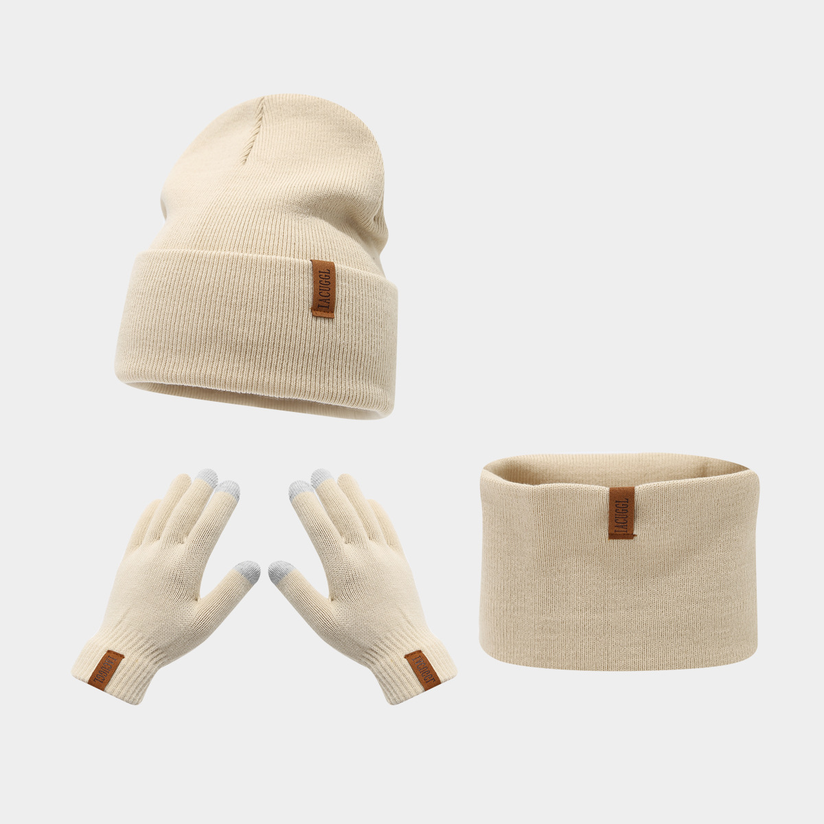 Winter Strickset Für Damen Und Herren Mit Lederpatch Mütze Schal_voghion.com