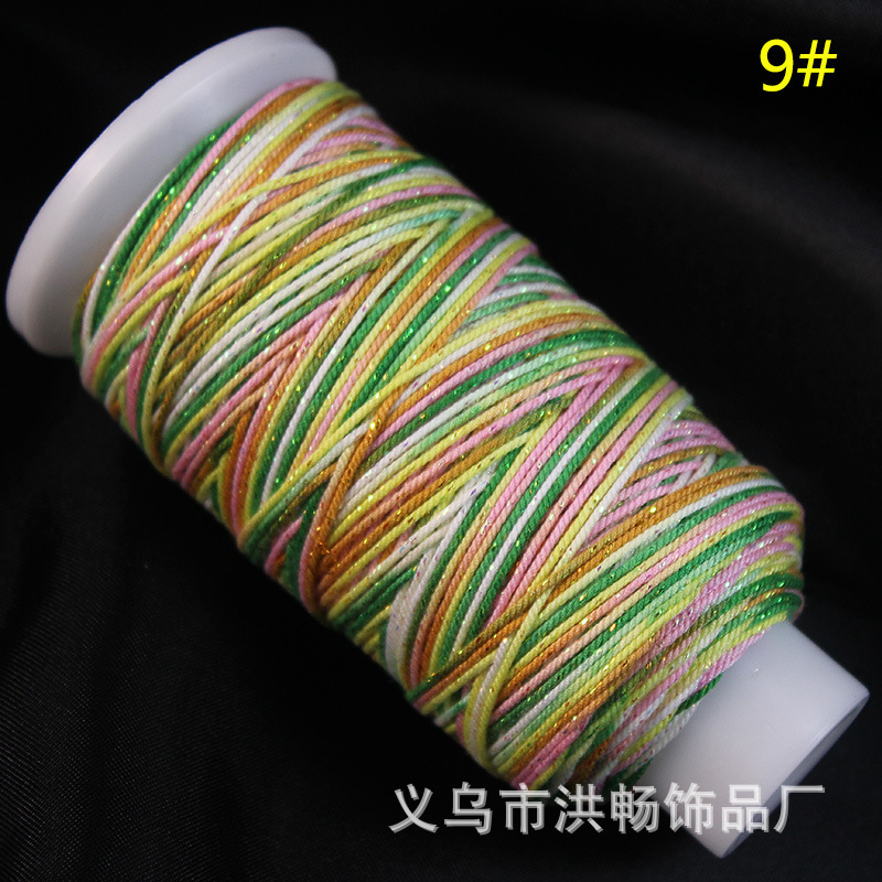 段染手搓棉线加金藏式星空渐变色 diy手工编织项链手链吊坠文玩绳|undefined