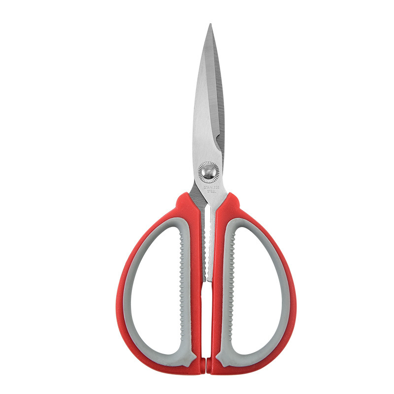 Multifuncional acero inoxidable gran mango de plástico de dos colores tijeras de cocina tijeras de oficina para estudiantes