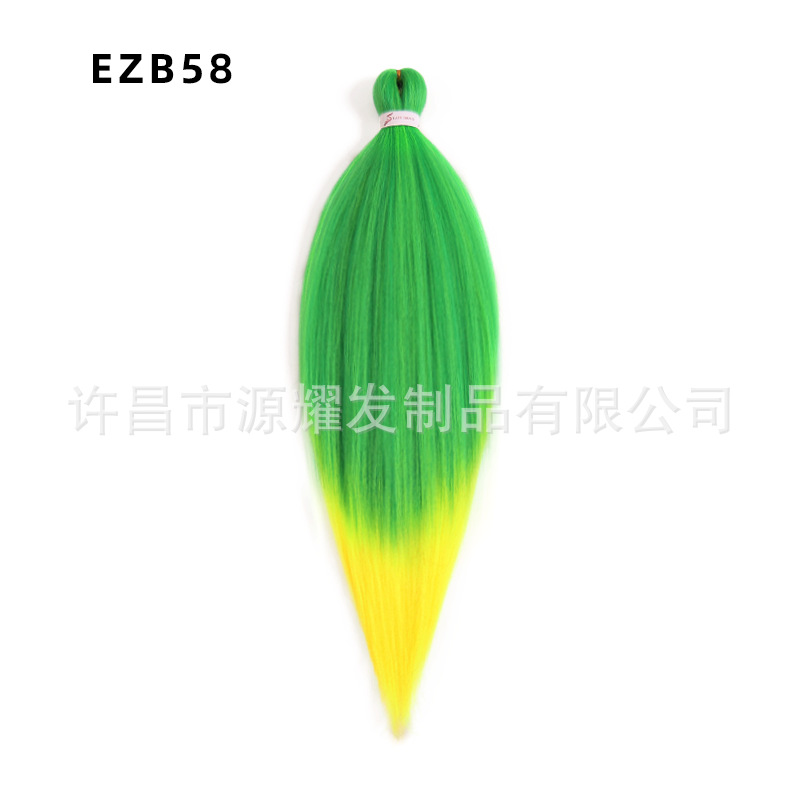 Peluca EZ cabello esponjoso y suave de fibra química trenza grande 26 pulgadas 90g pvc bicolor retardante de llama seda de baja temperatura trenza grande