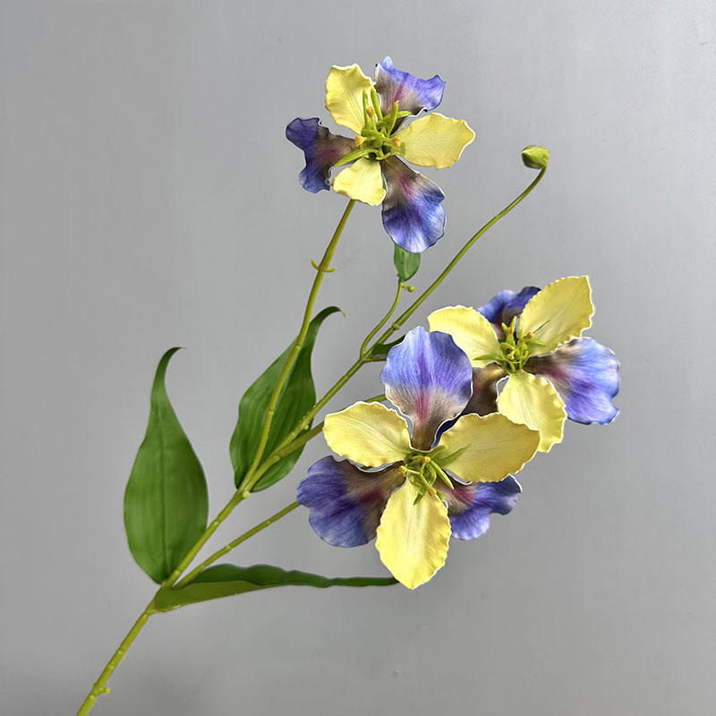 3頭のアイリス蘭造花、高品質3叉レトロアリスショッピングモールウィンドウ、フラワーレイアウト付き|undefined