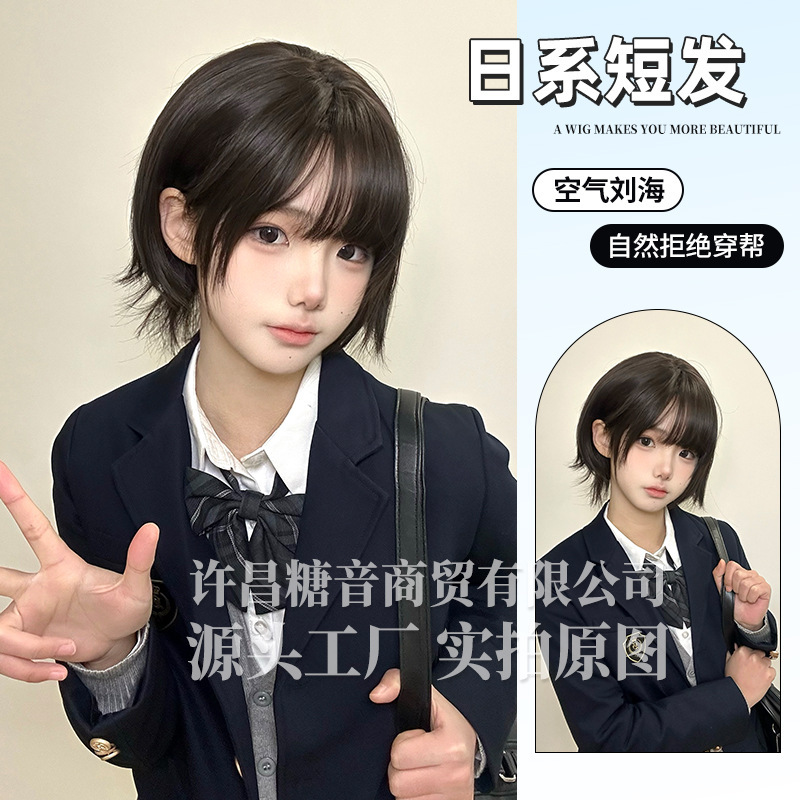 Sugar Tone Wig Internet Red Short Hair Natural Realistic bobo Head Short Hair Full Head Cover Full Top