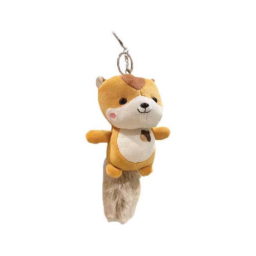 Cartoon squirrel plush pendant wedding doll doll wholesale street stall doll bag keychain plush toy