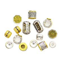 合金藏银六字真言金刚杵隔珠大孔珠 diy手串串珠双色圆珠散珠配饰