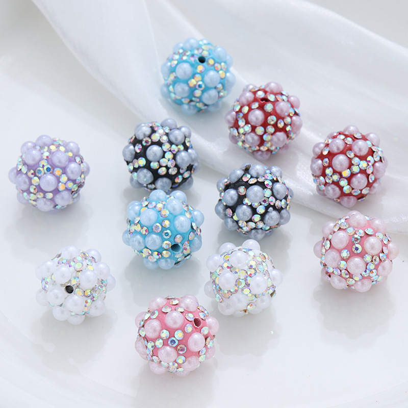 Pearl Full Diamond Clay Beads DIY Necklace Earrings Jewelry Handmade Mobile Phone Chain Accessories Accessories Beaded Beads