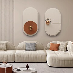 Cream Wind Entryway Decorative Painting High-End Modern Light Luxury Living Room Corridor Hallway Wall Art