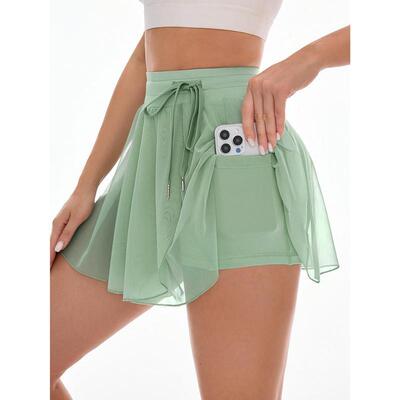 Women'S Fashionable Mini Skirt with Built In Shorts and|ms