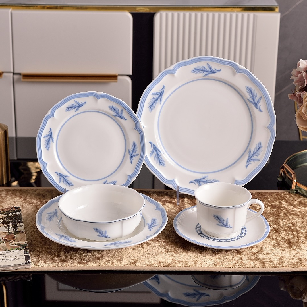Coffee tea cup, dinner plate, tableware, set, french style