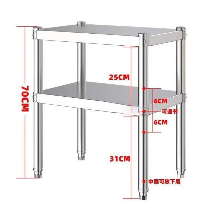 두꺼운 주방 스테인레스 스틸 바닥 스탠딩 선반 다층 스토리지 랙 선반 스토리지 랙 전자 레인지 냄비 랙