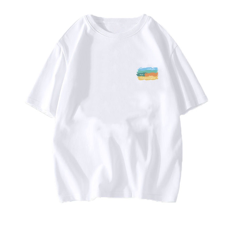 White T-shirt Women's Korean-style Short-sleeved Summer All-match Casual ins T-shirt High-end Round Neck Top Clothes Short-sleeved T-shirt for Men