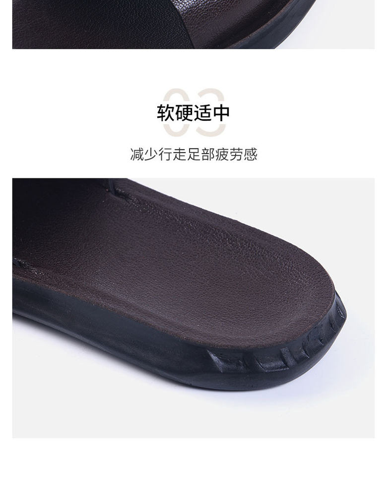 Dép đi trong nhà quai ngang cho cặp đôi, chống trượt, thoáng khí, đế dày 1,5–3,5 cm — Đen toàn bộ chi tiết 7