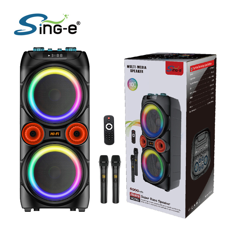 SING-Eアクリルソンs10218私モードダブル10インチハイパワー広場ダンスライト付きオーディオ屋外ブルートゥーススピーカー|undefined