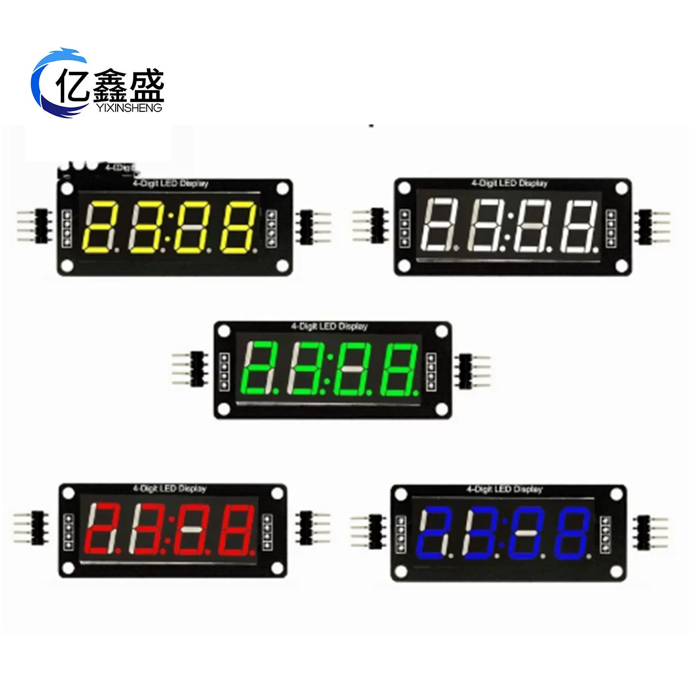 TM1637 0,56-дюймовый четырехзначный семисегментный модуль часов с тактовой точкой цифрового дисплея