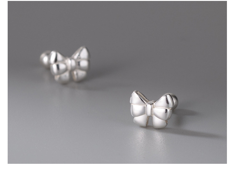 Simple Style Bow Knot Silver Plating Ear Studs 1 Pair