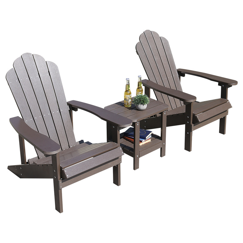 2 sillones de madera de plástico marrón 1 mesa de centro de doble capa