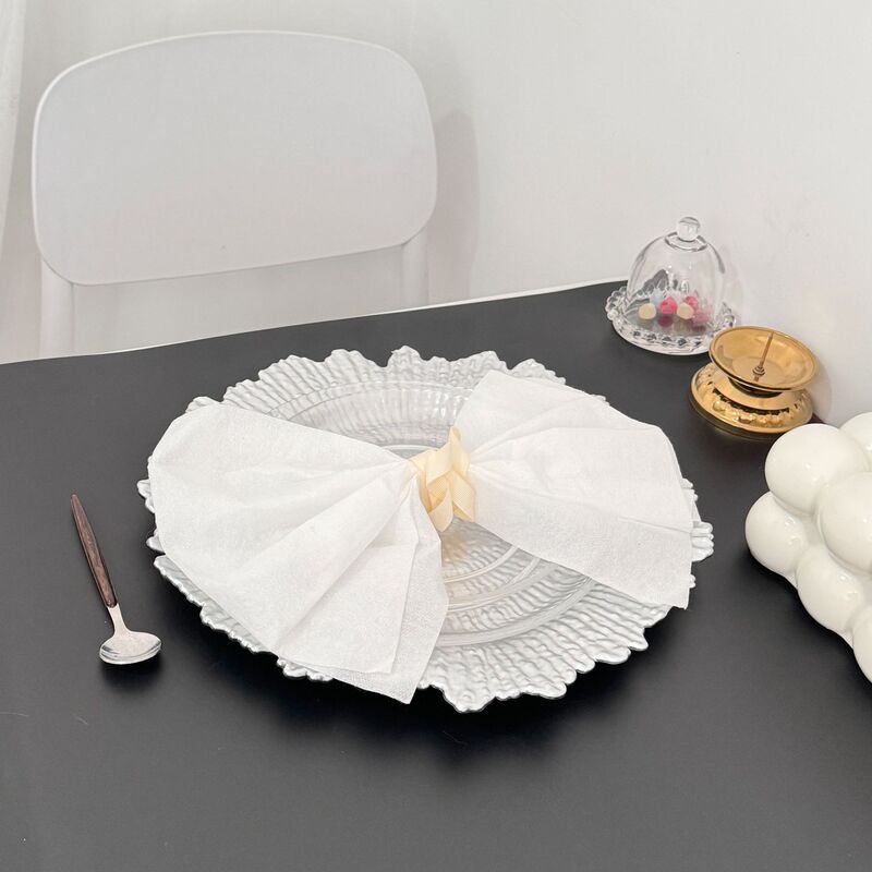 Super Flash Concave-convex Texture High-grade Wedding Banquet Plate Pad Plate European-style Household Light Luxury Western-style Decorative Tray Lace Plate