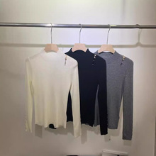 南油 毛衣女新款圆领打底衫 修身羊毛针织衫