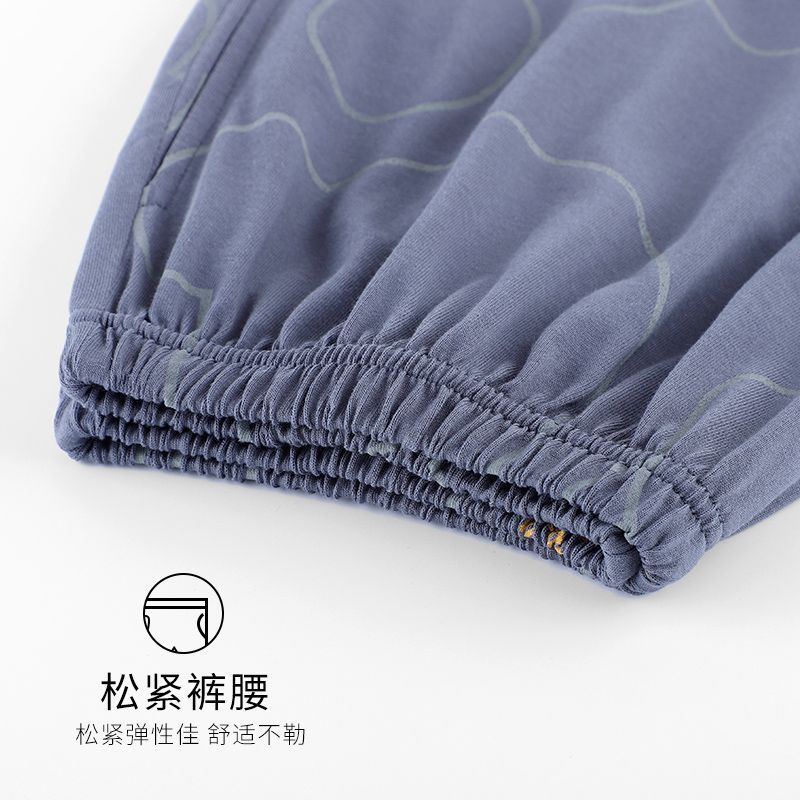 Pijamas de tres piezas para hombre verano 100% algodón pantalones de manga corta traje Delgado verano dibujos animados más tamaño homewear