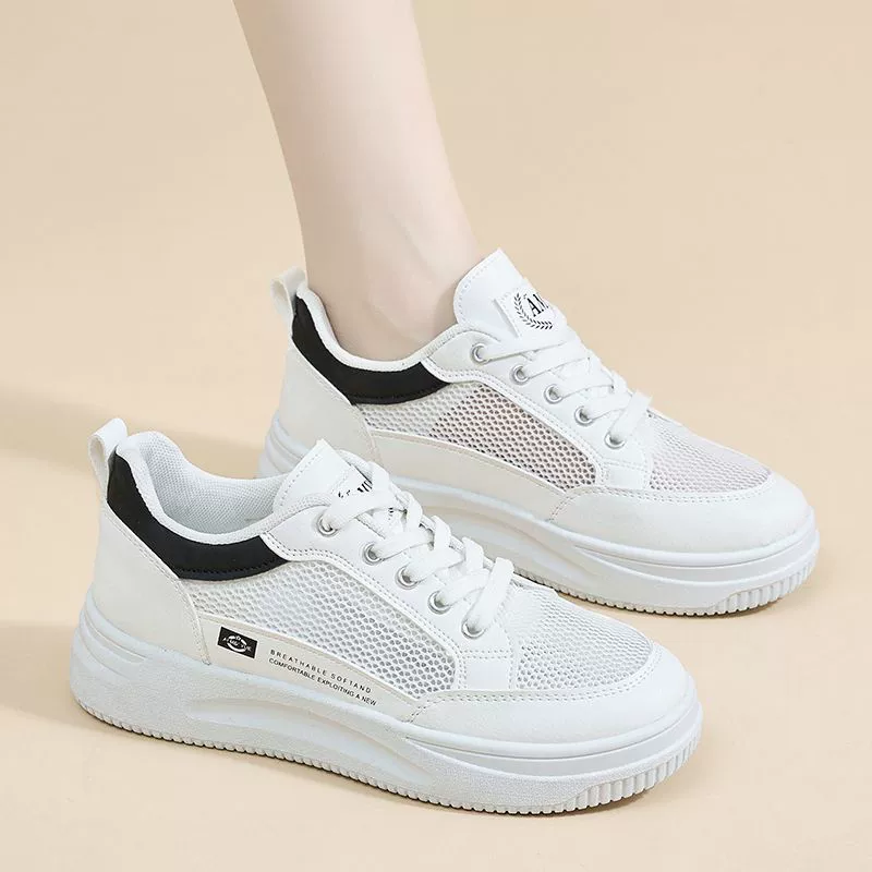 Ins Спорт и отдых Корейская версия супер мягкая женская обувь летняя сетка женская дышащая сетка маленькая белая доска обувь легкая сетка красная