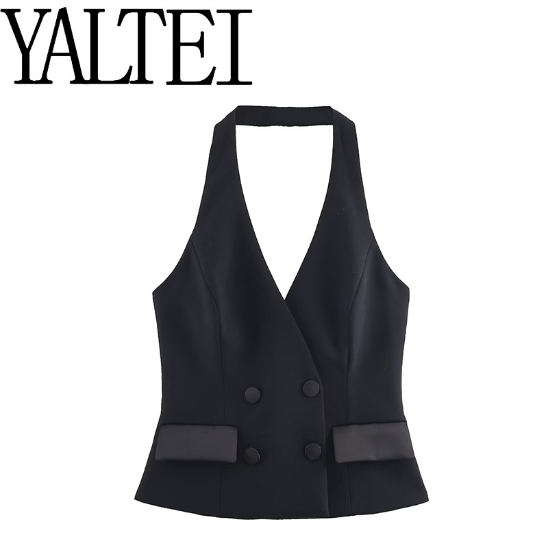 Yaltei Cross-Border Aliexpress Ins European and American Export Women's Halter Neck Tuxedo Vest Women 9318597