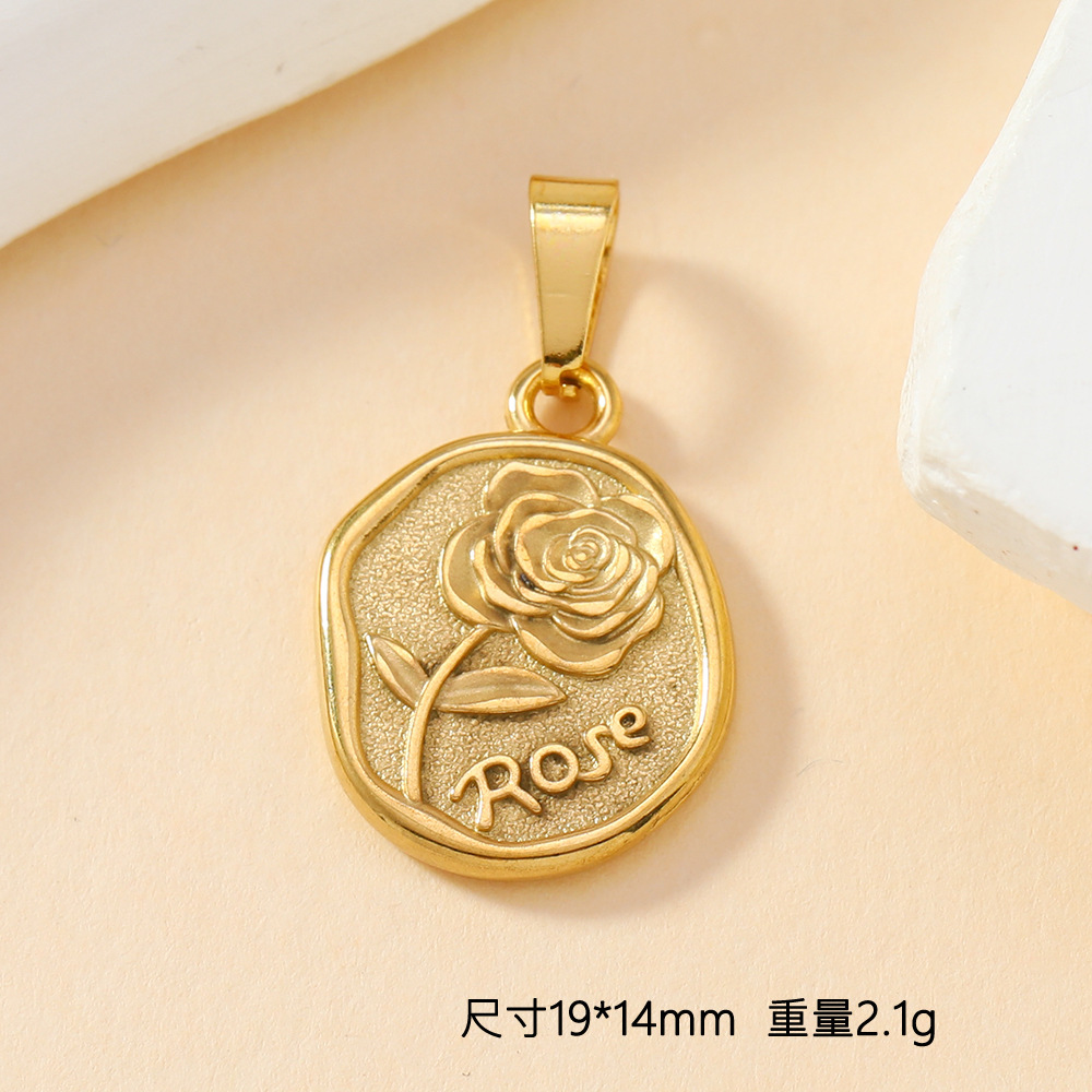 Colgante único Acero inoxidable Joyería de fundición Calavera Cruz Amor Flor Pulsera Collar Diy Accesorios Colgante