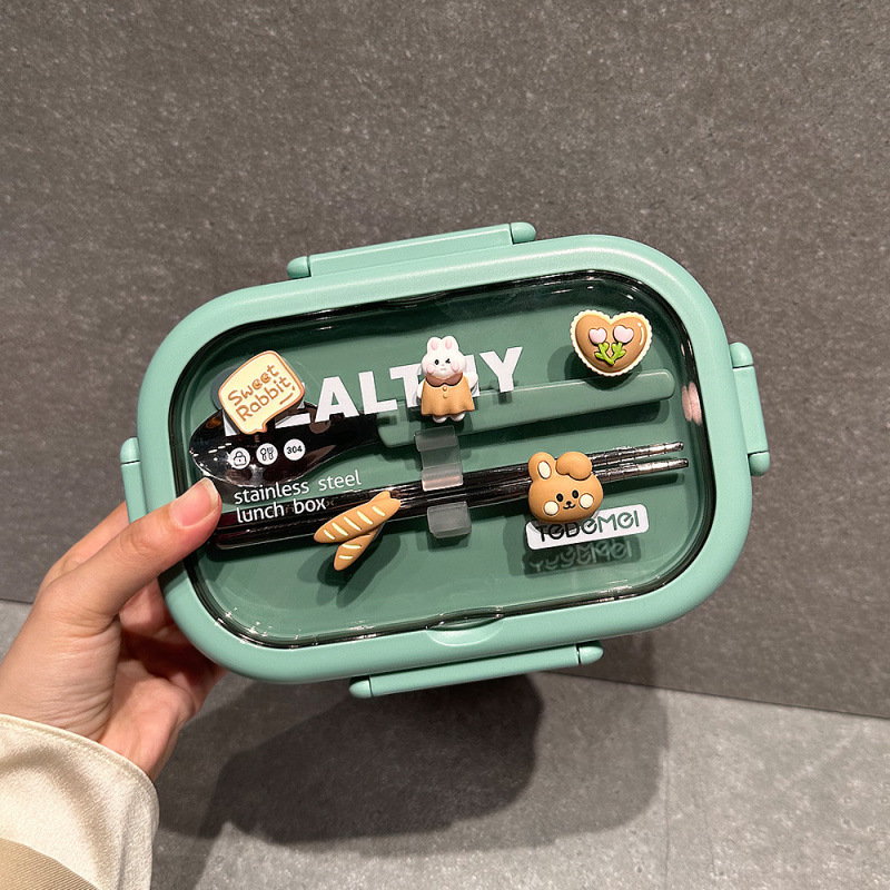 携帯型の分格は厚い弁当箱の学生のサラリーマンはご飯の高い顔の値のかわいい弁当箱を持ってマイクロ波で加熱することができます。|undefined