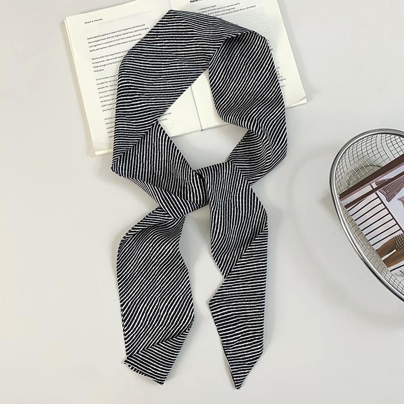 Buñuelo de seda largo alto sentido europeo y americano nuevo nudo transfronterizo correa de cabello tocado buñuelo de seda protector de cuello buñuelo cinturón decorativo