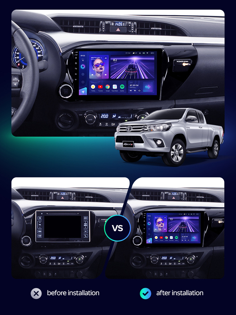 Suitable for Toyota 16-18 Hailux Android large screen Bluetooth radio gps car navigation all-in-one machine