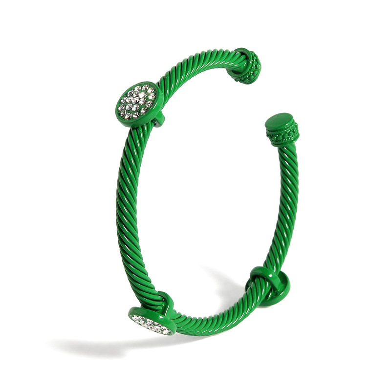 New green spray paint bracelet high-grade European and American fashion stainless steel bracelet simple design zircon bracelet New green spray paint bracelet high-grade European and American fashion stainless steel bracelet simple design zircon bracelet