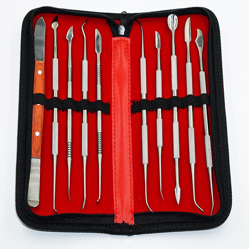 不锈钢雕刻工具10件套皮包包装DIY粘土软陶泥泥塑精雕